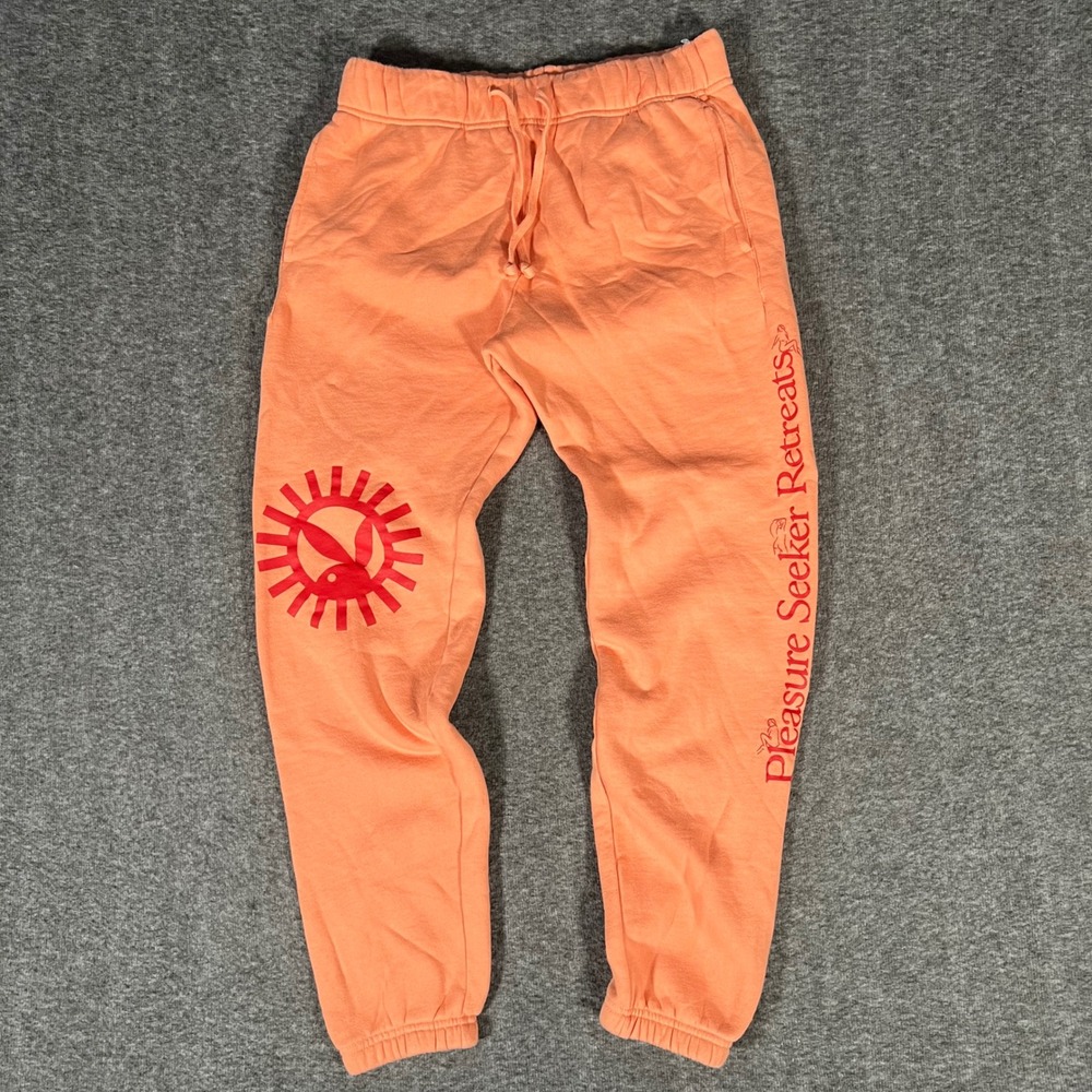 Playboy x PacSun Pleasure Seeker Retreats Sweatpants Orange Mens Small Joggers